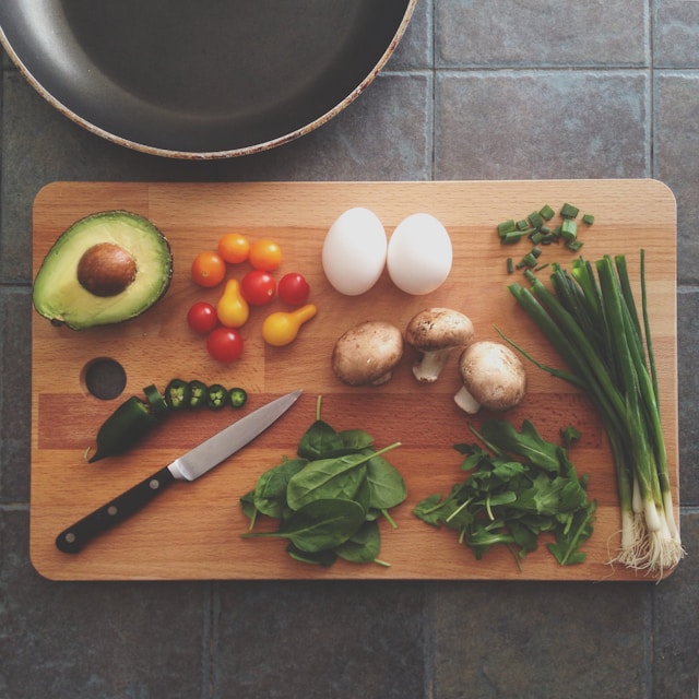 Ingredients on a cutting board