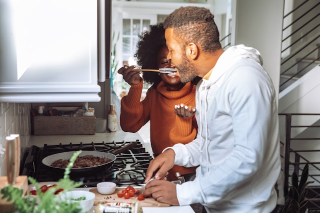 Couple in kitchen